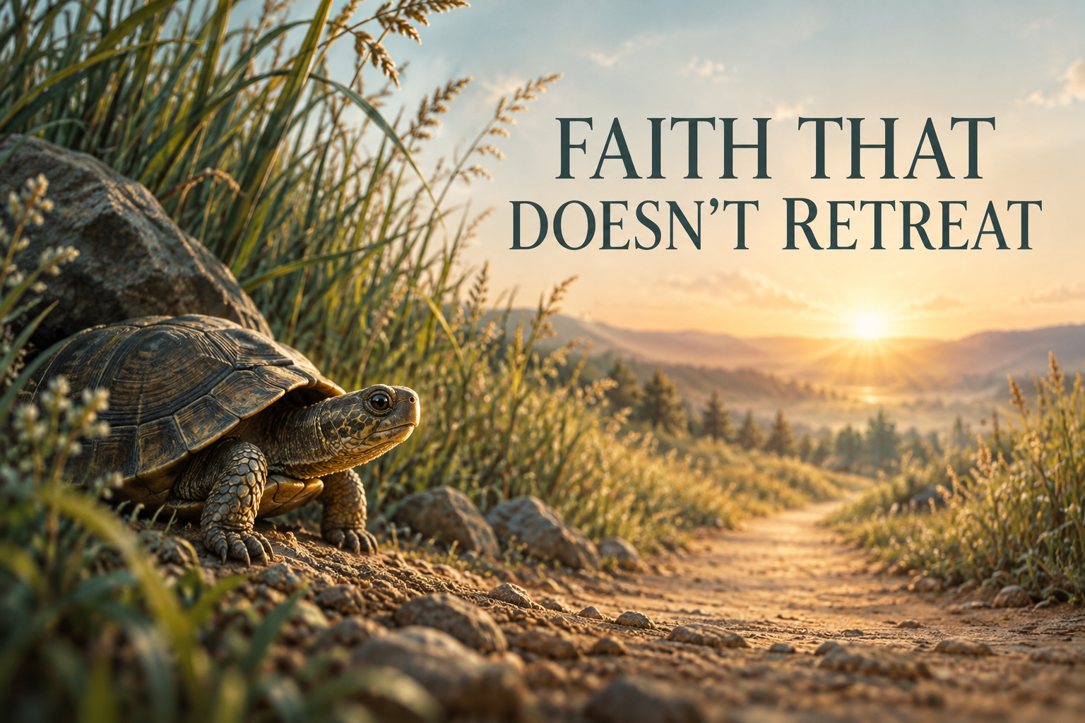 The turtle illustration introduces the temptation to withdraw when faith comes under pressure.